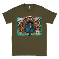 Army Green thanksgiving turkey with background Classic Tee - RanaPortraitStore