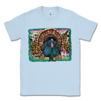 Dusty Blue thanksgiving turkey with background Classic Tee - RanaPortraitStore