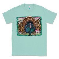 Seafoam thanksgiving turkey with background Classic Tee - RanaPortraitStore