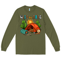 Army Green wild and free camp Long Sleeve Tee - AdoDesignShop