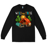 Black wild and free camp Long Sleeve Tee - AdoDesignShop