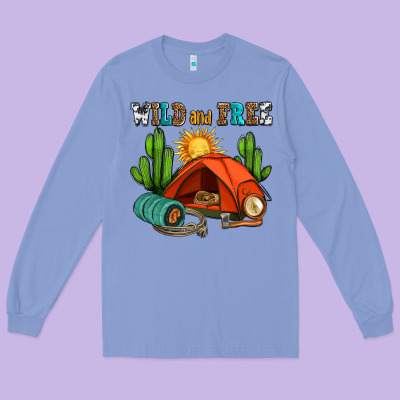 Wild And Free Camp Long Sleeve Tee Designed By Adodesignshop