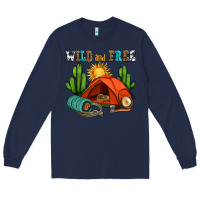 Navy wild and free camp Long Sleeve Tee - AdoDesignShop