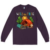 Plum wild and free camp Long Sleeve Tee - AdoDesignShop