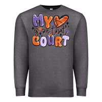 Charcoal Heather my heart is on that court Premium Sweatshirt - MaliasSmallBusiness