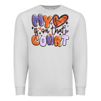 Dove Grey my heart is on that court Premium Sweatshirt - MaliasSmallBusiness