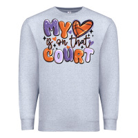 Heather Grey my heart is on that court Premium Sweatshirt - MaliasSmallBusiness