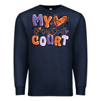 Navy my heart is on that court Premium Sweatshirt - MaliasSmallBusiness