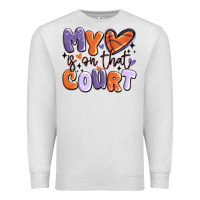 Oatmeal Heather my heart is on that court Premium Sweatshirt - MaliasSmallBusiness