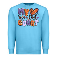Ocean Blue my heart is on that court Premium Sweatshirt - MaliasSmallBusiness