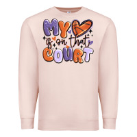 Pale Pink my heart is on that court Premium Sweatshirt - MaliasSmallBusiness