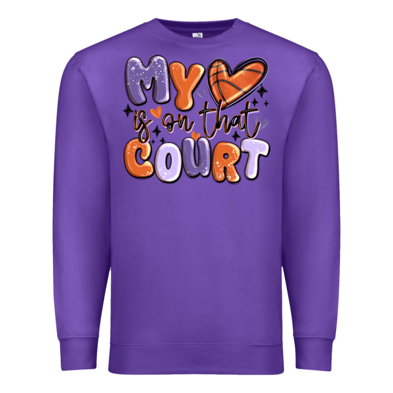 My Heart Is On That Court Premium Sweatshirt by MaliasSmallBusiness | Teevron