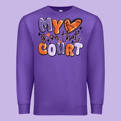 My Heart Is On That Court Premium Sweatshirt Designed By Maliassmallbusiness