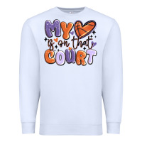 White my heart is on that court Premium Sweatshirt - MaliasSmallBusiness