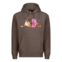 Coffee boxer dog with tutu Premium Hoodie - LillyAllenDesigns