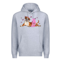 Heather Grey boxer dog with tutu Premium Hoodie - LillyAllenDesigns