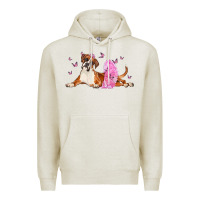 Oatmeal Heather boxer dog with tutu Premium Hoodie - LillyAllenDesigns