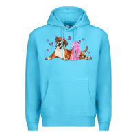 Ocean Blue boxer dog with tutu Premium Hoodie - LillyAllenDesigns