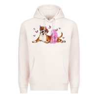 Pale Pink boxer dog with tutu Premium Hoodie - LillyAllenDesigns