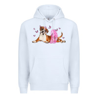 White boxer dog with tutu Premium Hoodie - LillyAllenDesigns