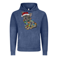 Vintage Denim christmas french bulldog Vintage Hoodie - RanaPortraitStore