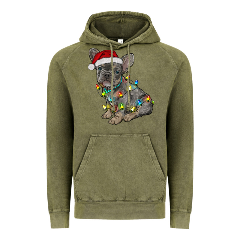 Christmas French Bulldog Vintage Hoodie by RanaPortraitStore | Teevron