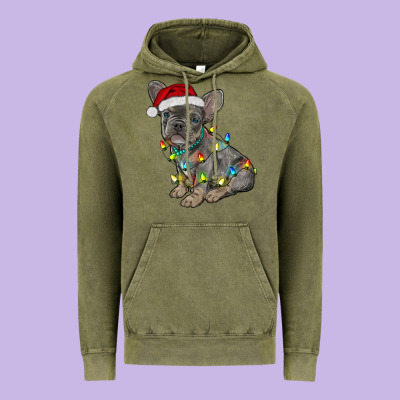 Christmas French Bulldog Vintage Hoodie Designed By Ranaportraitstore