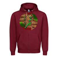 Burgundy leopard lightning bolt Christmas Zipper Hoodie - Jasminsmagicworld