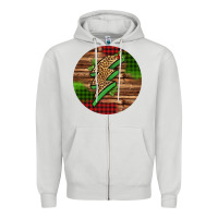 Dove Grey leopard lightning bolt Christmas Zipper Hoodie - Jasminsmagicworld