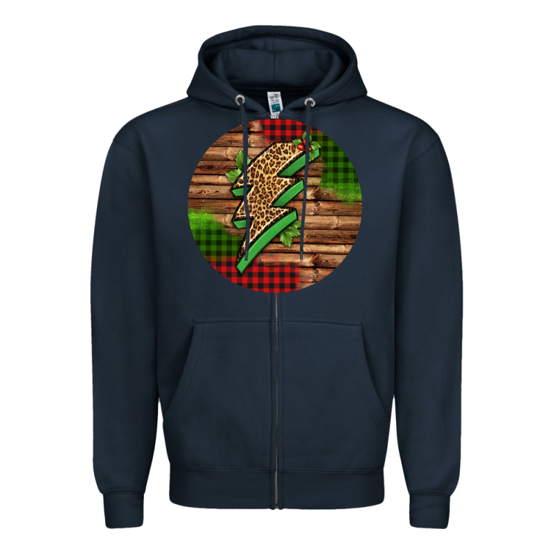 Leopard Lightning Bolt Christmas Zipper Hoodie by Jasminsmagicworld | Teevron