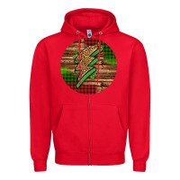 Red leopard lightning bolt Christmas Zipper Hoodie - Jasminsmagicworld