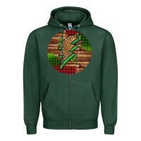 Sports Green leopard lightning bolt Christmas Zipper Hoodie - Jasminsmagicworld