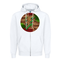 White leopard lightning bolt Christmas Zipper Hoodie - Jasminsmagicworld
