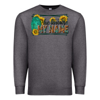 Charcoal Heather he knows my name isaiah 43 1 Premium Sweatshirt - NancyCooperArtShop