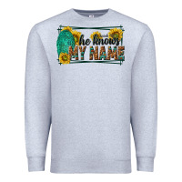 Heather Grey he knows my name isaiah 43 1 Premium Sweatshirt - NancyCooperArtShop