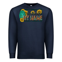Navy he knows my name isaiah 43 1 Premium Sweatshirt - NancyCooperArtShop
