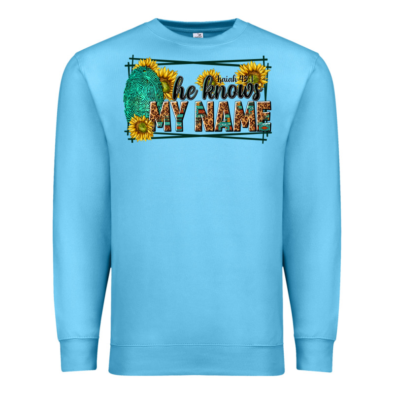 He Knows My Name Isaiah 43 1 Premium Sweatshirt by NancyCooperArtShop | Teevron