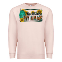 Pale Pink he knows my name isaiah 43 1 Premium Sweatshirt - NancyCooperArtShop