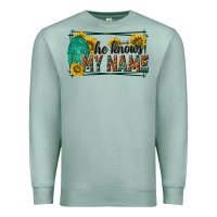 Seafoam he knows my name isaiah 43 1 Premium Sweatshirt - NancyCooperArtShop