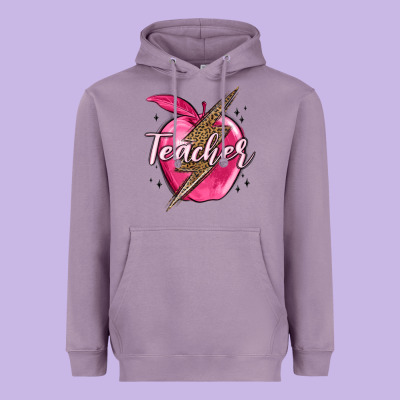Teacher Lightning Bolt Valentine S Day Heavyweight Hoodie Designed By Maliassmallbusiness