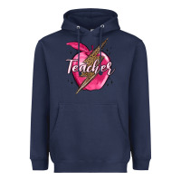 Navy teacher lightning bolt valentine s day Heavyweight Hoodie - MaliasSmallBusiness