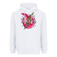 White teacher lightning bolt valentine s day Heavyweight Hoodie - MaliasSmallBusiness