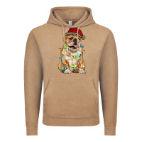 Vintage Coffee christmas bulldog Vintage Hoodie - RanaPortraitStore