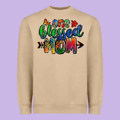 One Blessed Mom Autism Heavyweight Sweatshirt Designed By Zillion Design Studio