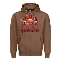 Chestnut chilling with my gnomies Zipper Hoodie - NancyCooperArtShop