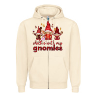 Sandshell chilling with my gnomies Zipper Hoodie - NancyCooperArtShop