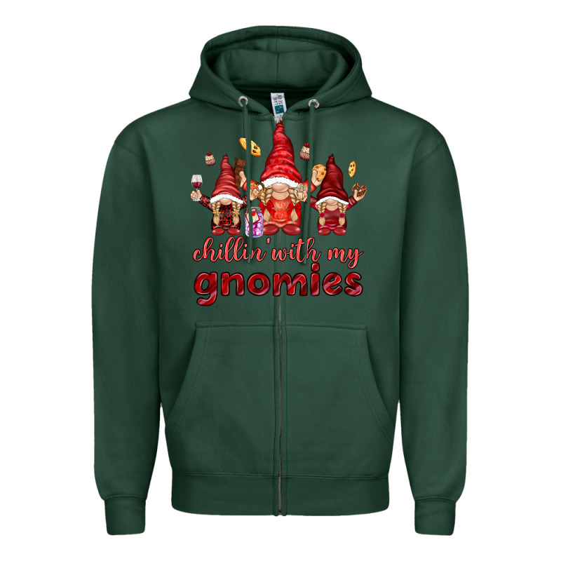 Chilling With My Gnomies Zipper Hoodie by NancyCooperArtShop | Teevron