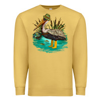 Antique Gold fishing pelican camp Premium Sweatshirt - NancyCooperArtShop