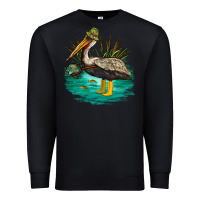 Black fishing pelican camp Premium Sweatshirt - NancyCooperArtShop
