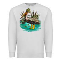 Dove Grey fishing pelican camp Premium Sweatshirt - NancyCooperArtShop